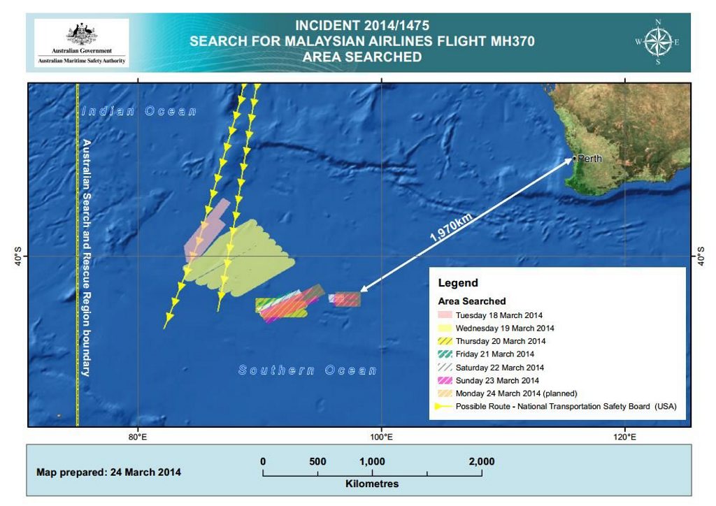 Today's search mapping. Map from AMSA. Today's search mapping. Map from AMSA.